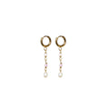 Bonnie - Pink Pearl Hoop Earrings - Guld
