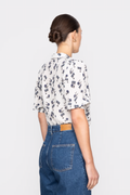 Caria Blus - Cream Hortensia Print