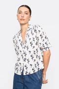 Caria Blus - Cream Hortensia Print