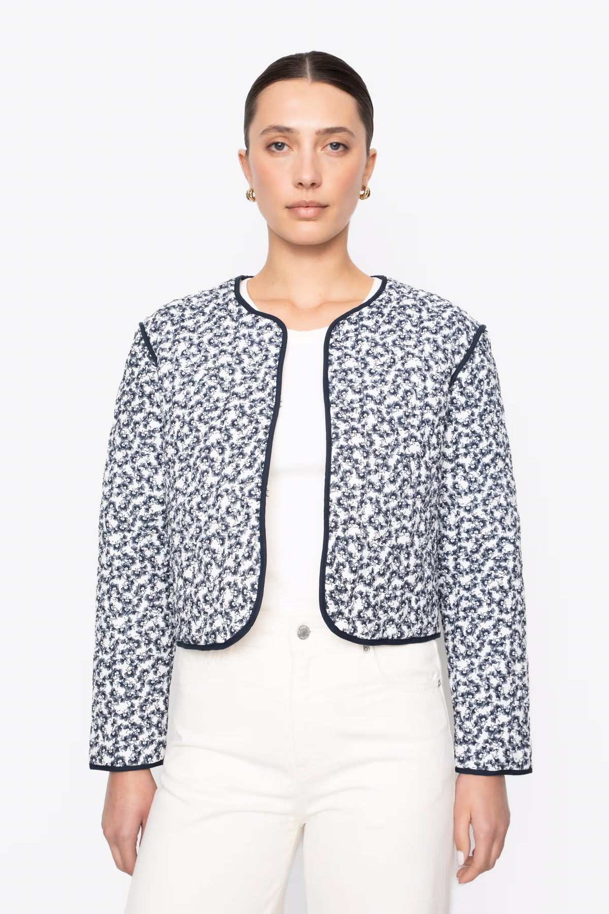 Elvera Jacka - Navy Rosehip Print