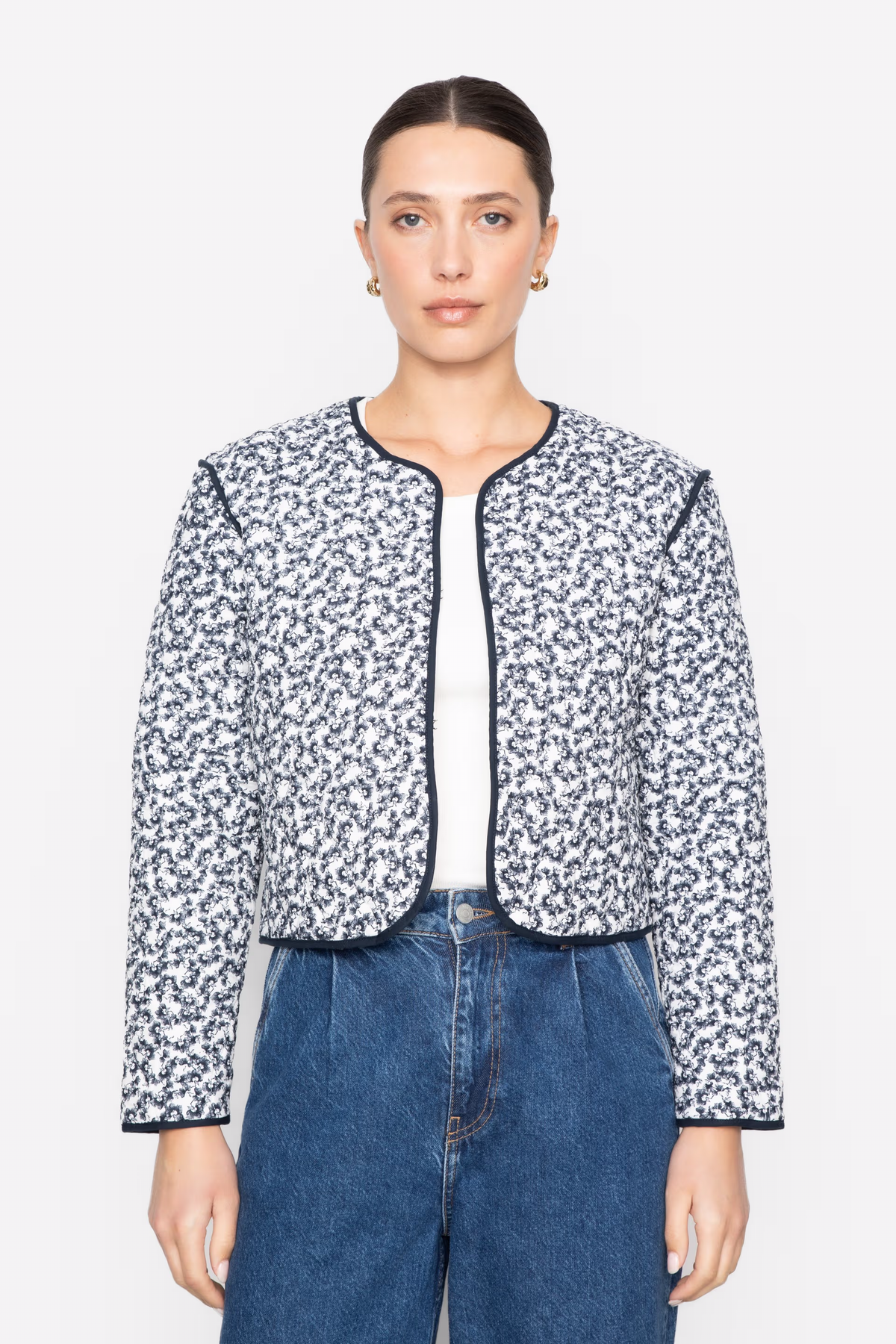 Elvera Jacka - Navy Rosehip Print