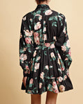 Poplin Mini Dress - Midnight Roses