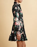 Poplin Mini Dress - Midnight Roses