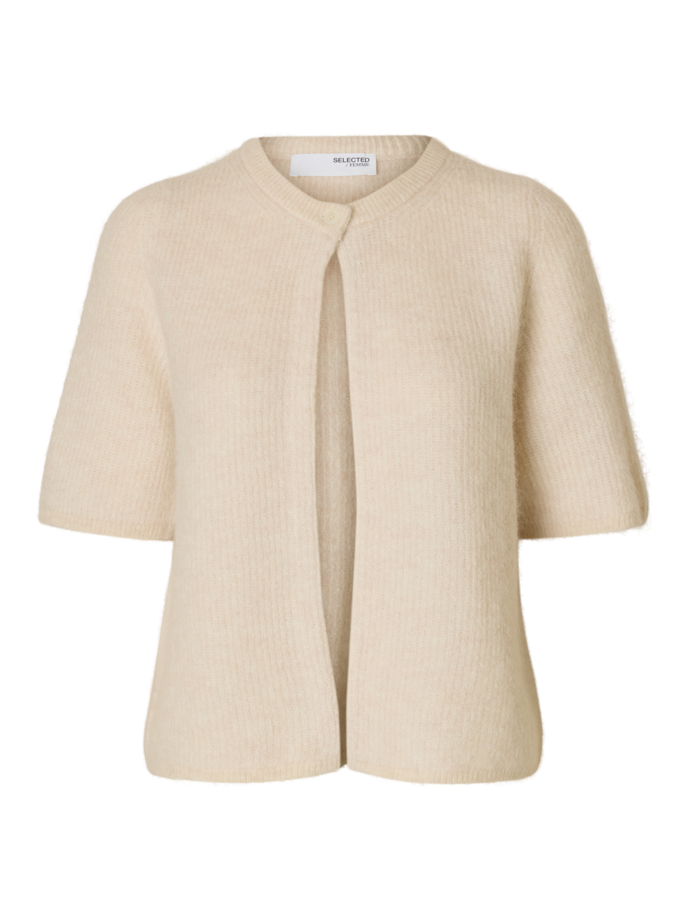 Sia Ras 2/4 Rib Knit Kofta Noos - Birch Melange