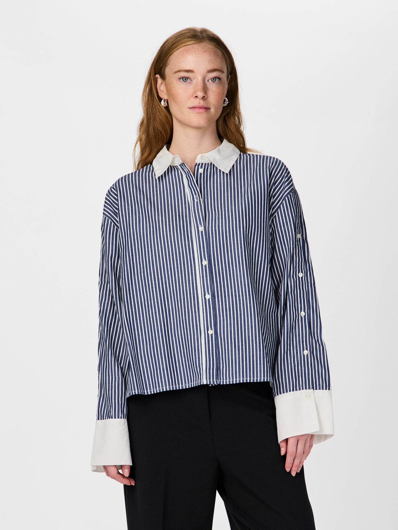 Yasstria Ls Shirt S - Star White Blue Stripes