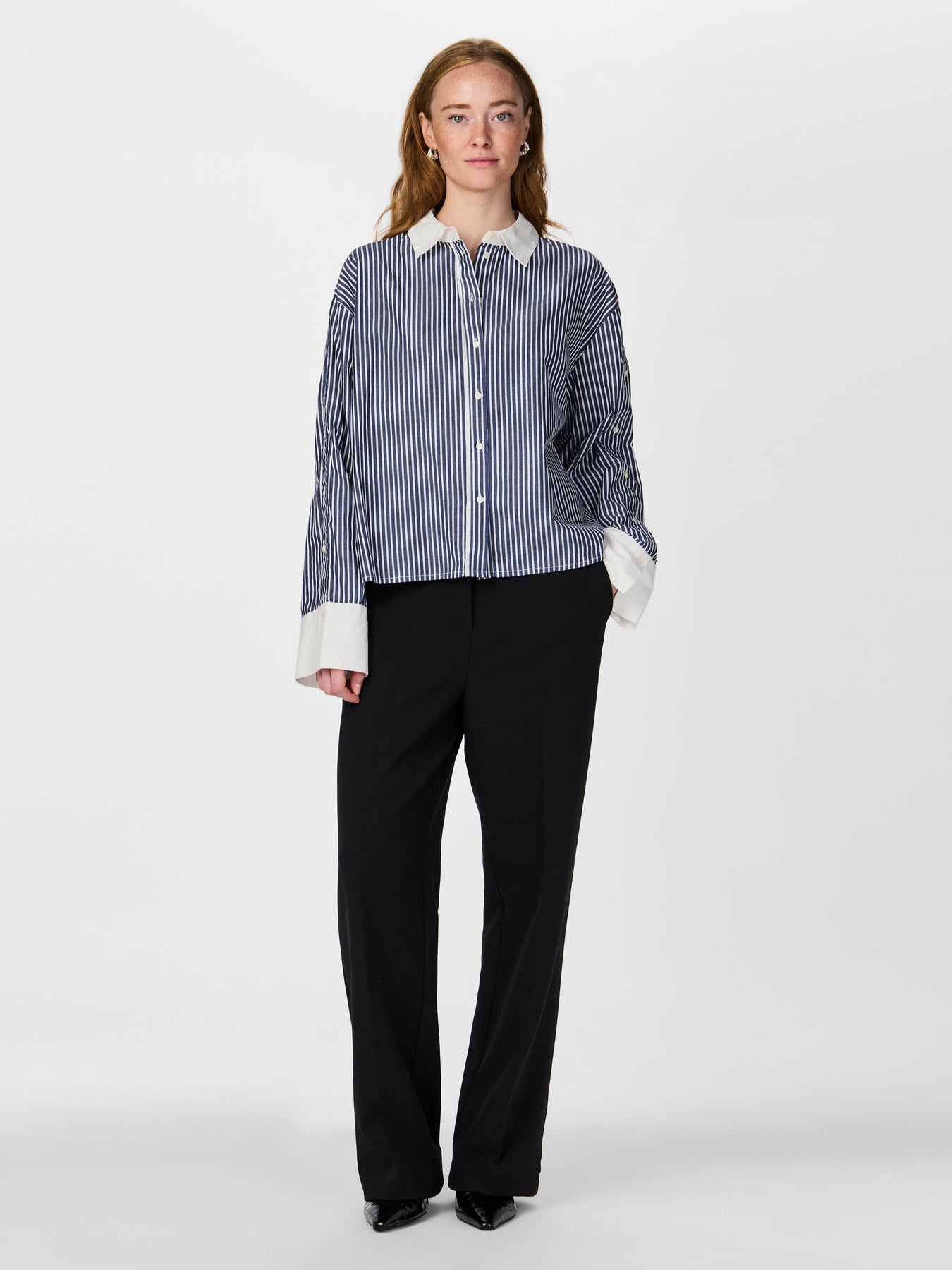 Yasstria Ls Shirt S - Star White Blue Stripes