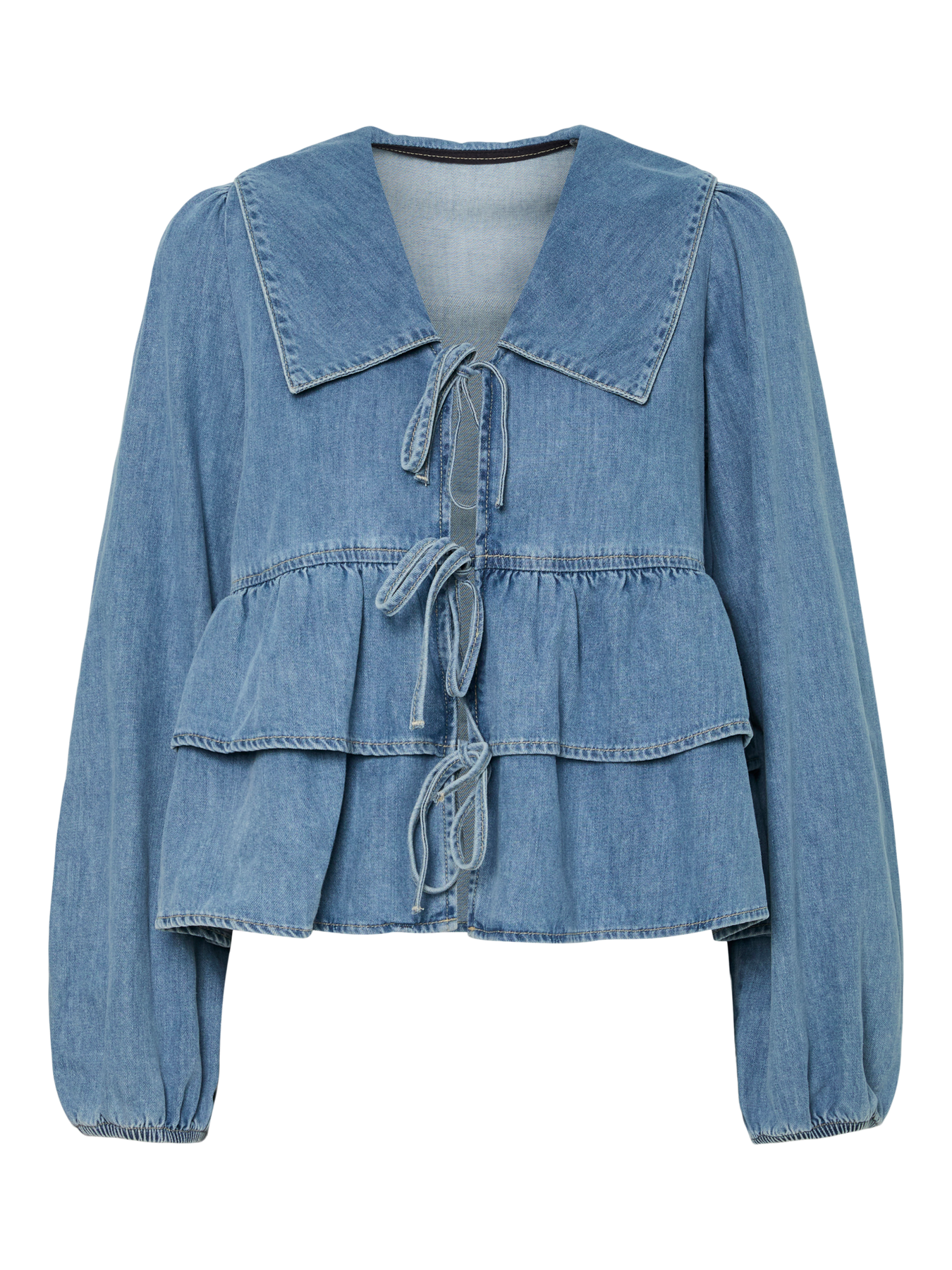 Yascelinde LS Topp - Ljusblå denim