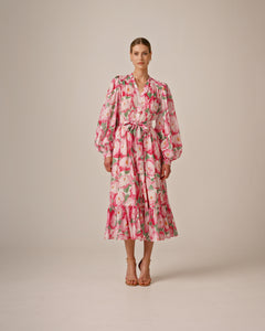 Bohemian Midi Dress - Peonies
