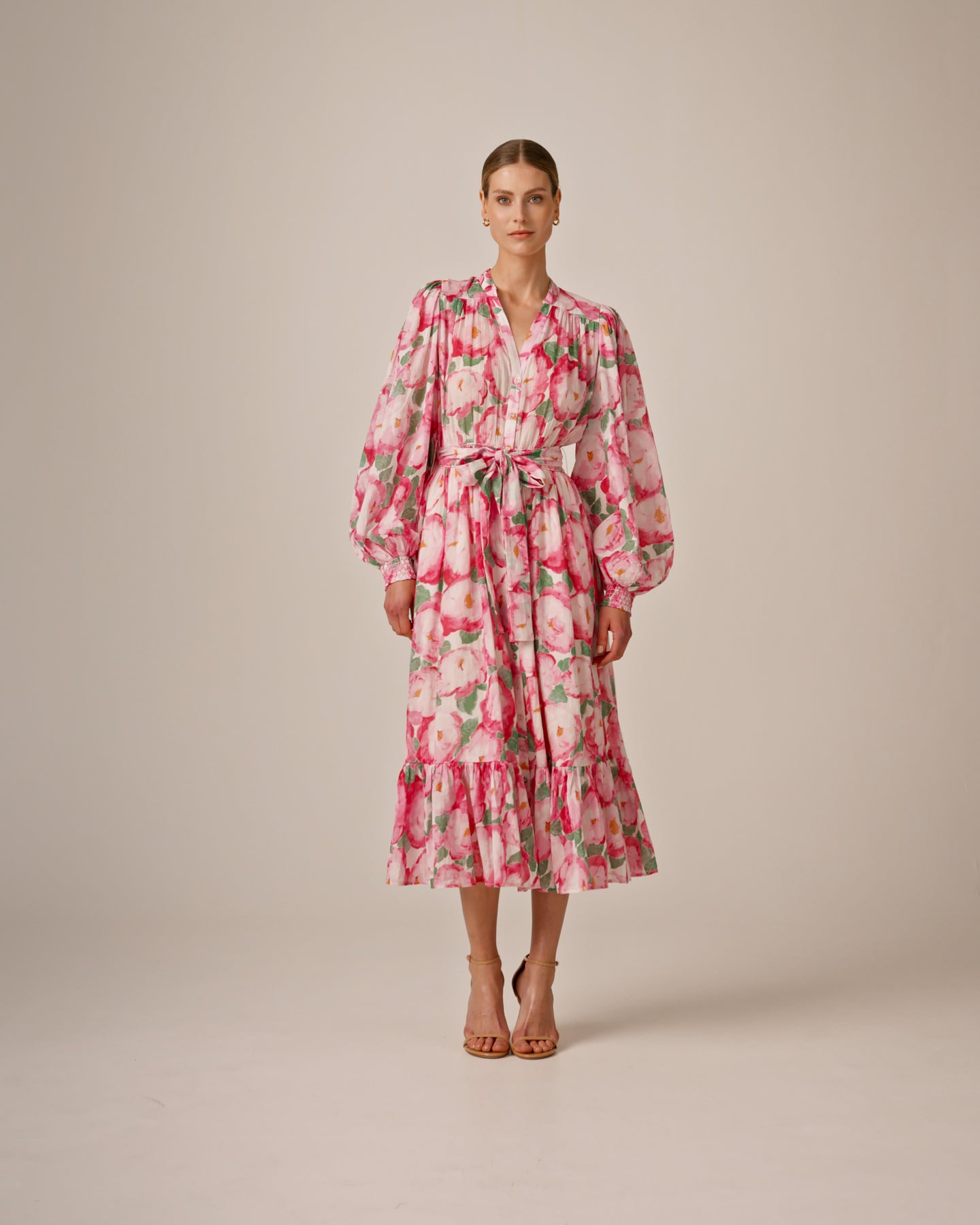Bohemian Midi Dress - Peonies