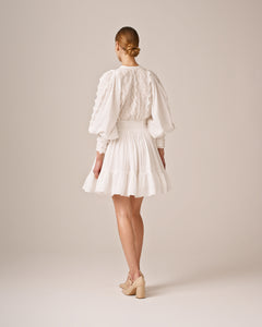 Cotton Slub Mini Dress - Perfect White