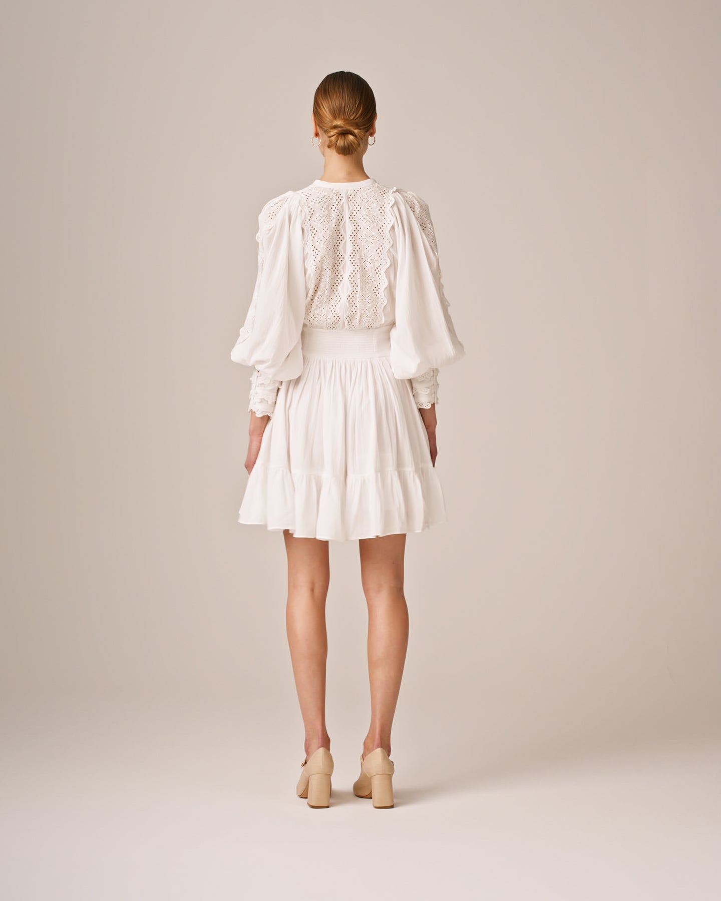 Cotton Slub Mini Dress - Perfect White