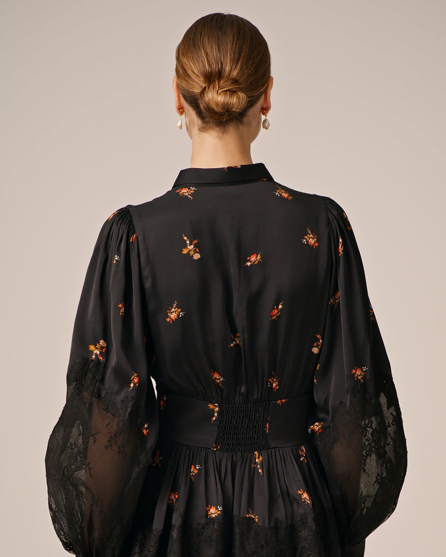 Satin Lace Dress - Petite Flowers