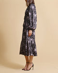 byTiMo Crépe Satin Midi Dress - Night Flowers