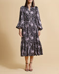 byTiMo Crépe Satin Midi Dress - Night Flowers