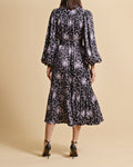 byTiMo Crépe Satin Midi Dress - Night Flowers