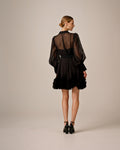 Organza Mini Dress - Black