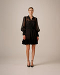Organza Mini Dress - Black