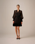 Organza Mini Dress - Black