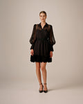 Organza Mini Dress - Black