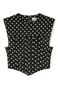 Printed Double Satin Corset Top - Svart