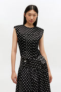 Printed Double Satin Corset Top - Svart