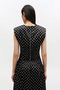 Printed Double Satin Corset Top - Svart