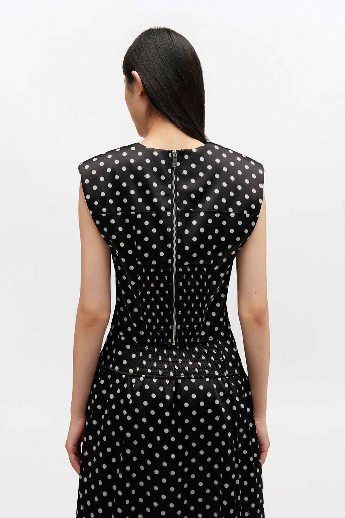 Printed Double Satin Corset Top - Svart