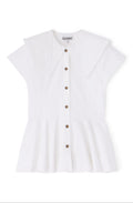Stretch Cotton Peter Pan Collar Skjorta