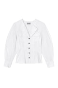 Stretch Cotton Long Sleeve Shirt - Bright White