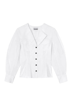 Stretch Cotton Long Sleeve Shirt - Bright White