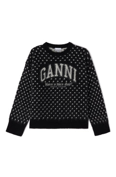 Heavy Brushed Alpaca Oversized Sweater - Black