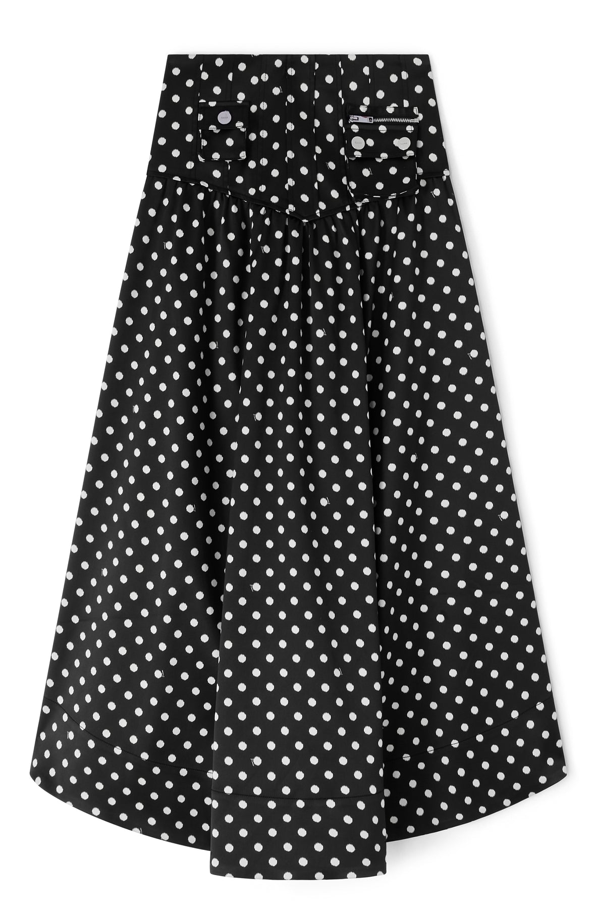 Printed Double Satin Corset Skirt - Black