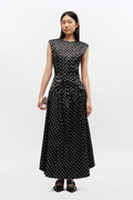 Printed Double Satin Corset Skirt - Black