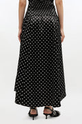 Printed Double Satin Corset Skirt - Black