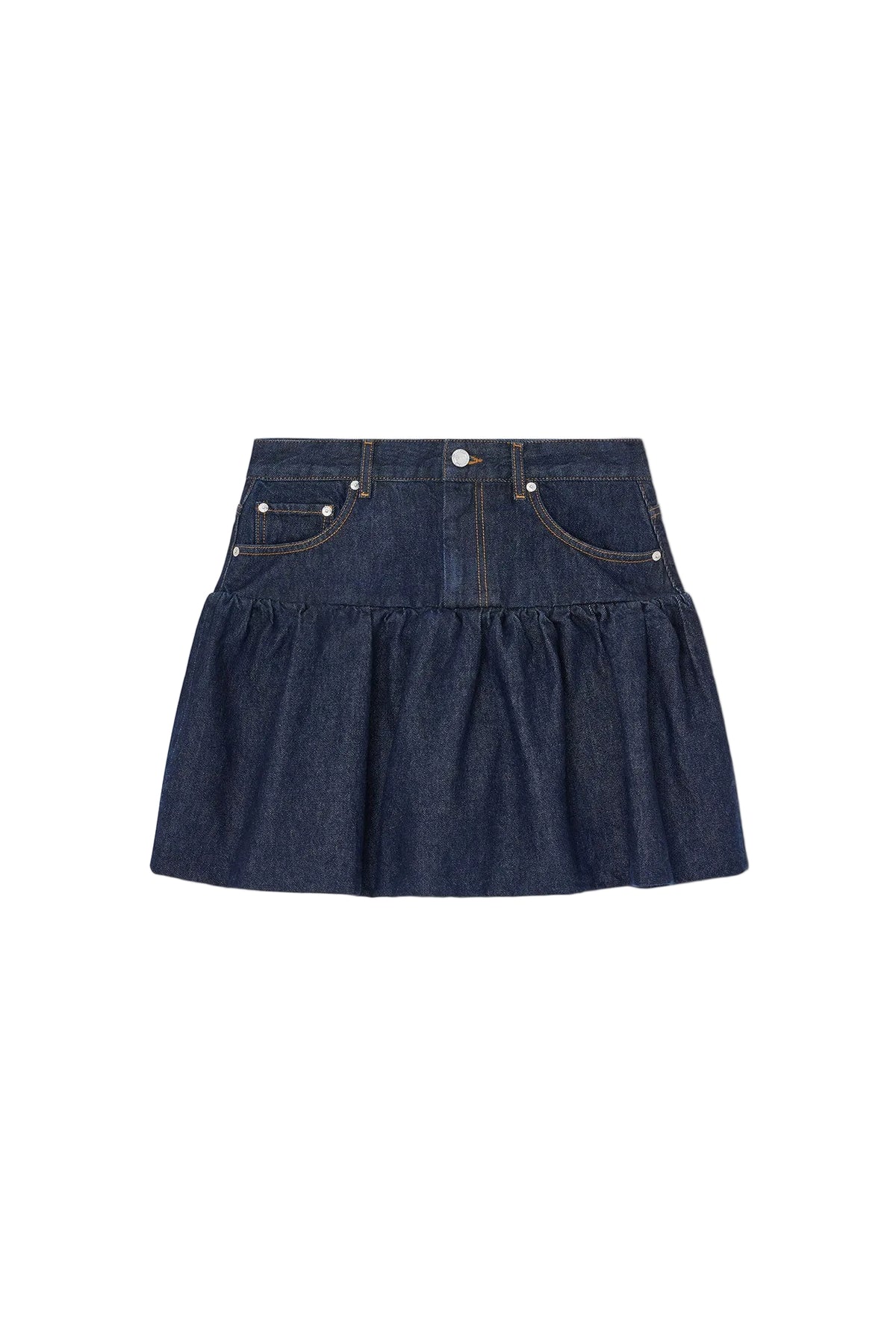 Rinse Denim Bubble Minikjol - Rinse