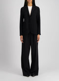 Stand Up Collar Blazer Superfine Merino - Black