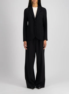 Stand Up Collar Blazer Superfine Merino - Black