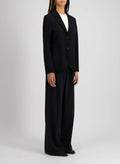 Stand Up Collar Blazer Superfine Merino - Black