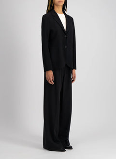 Stand Up Collar Blazer Superfine Merino - Black
