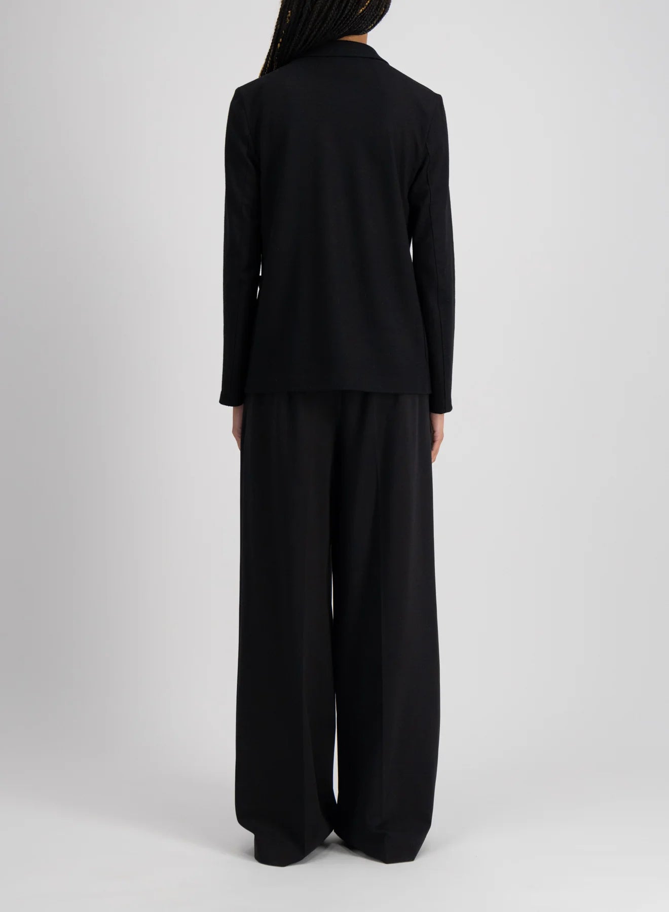 Stand Up Collar Blazer Superfine Merino - Black