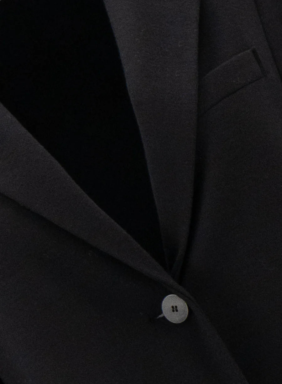Stand Up Collar Blazer Superfine Merino - Black