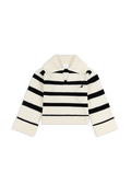 Clio Cropped Sweater - Black / Off White Stripe