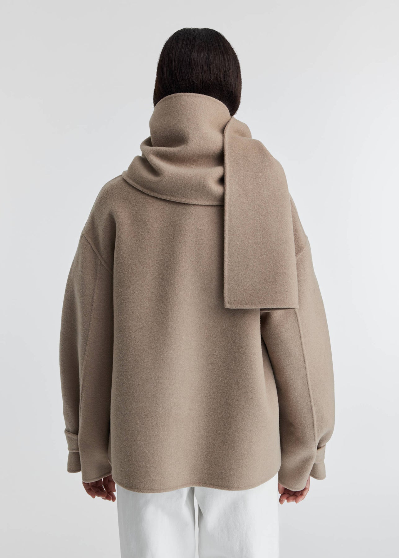Dew Scarf Detailed Jacket - Stone