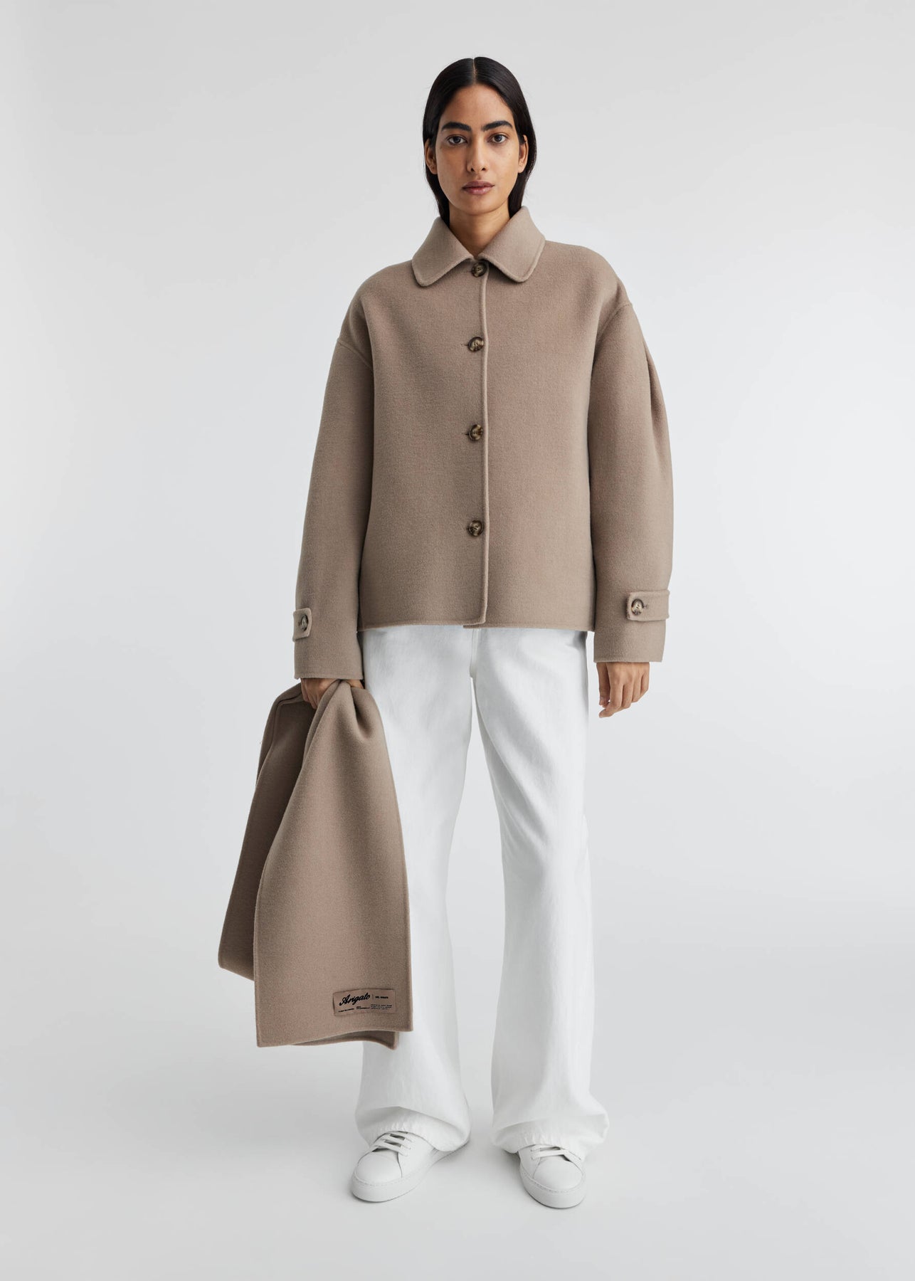 Dew Scarf Detailed Jacket - Stone