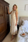 Jasminic Long Dress - Off White Vintage Rose