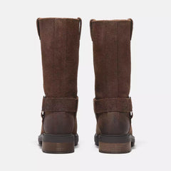 Brimfield Tall Pull On Boot - Dk Brn Suede