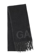 GANNI Fringed Wool Scarf - Svart