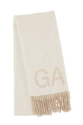 GANNI Fringed Wool Scarf - Egret