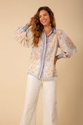 Ryleigh Silk Blouse - Light Blue