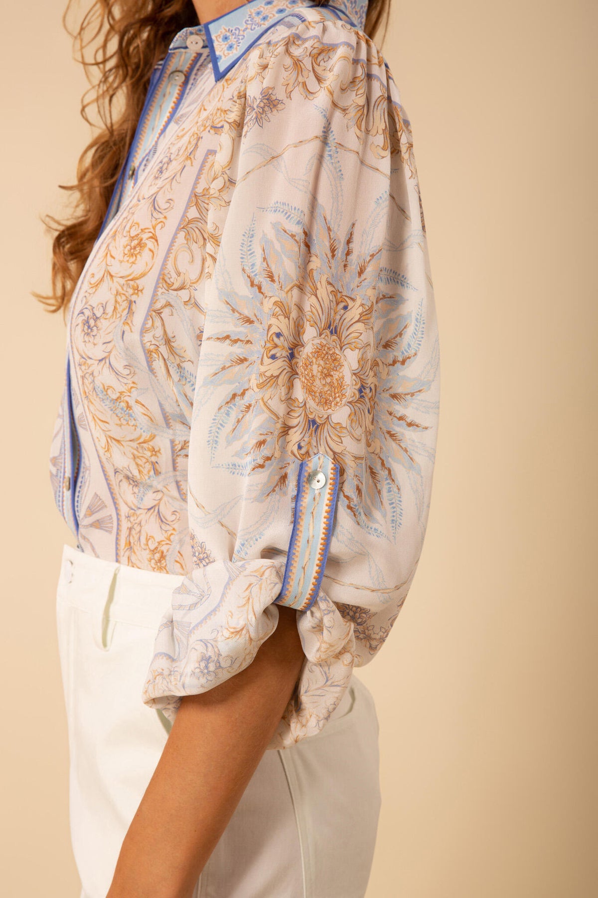 Ryleigh Silk Blouse - Light Blue
